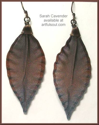 Sarah Cavender Black/Teal Orchid Petal Earrings