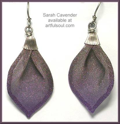 Sarah Cavender Charcoal/Purple Lotus Petal Earrings