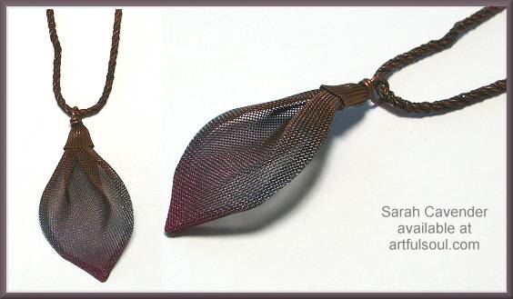 Sarah Cavender Copper/Raspberry Lotus Petal Necklace
