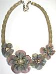 Sarah Cavender Silver/Pink/Blue Flowers Necklace