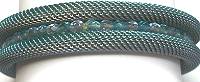 Cavender Curled Bead Channel Bangle Lite Sapphire/Aqua