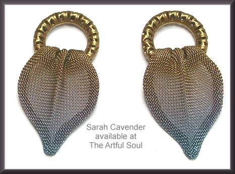 Sarah Cavender Brass Ring Aqua/Brass Earrings