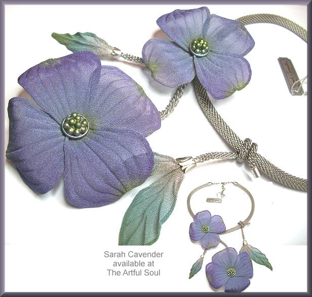 Sarah Cavender Purple Dogwood Blooms Necklace