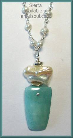 Sierra Keystone Amazonite Pearl Necklace