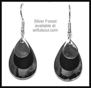 Silver Forest Black Between Mirrors Earrings
