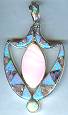 Sajen Opal Charoite Inlay Pink Conch Pendant