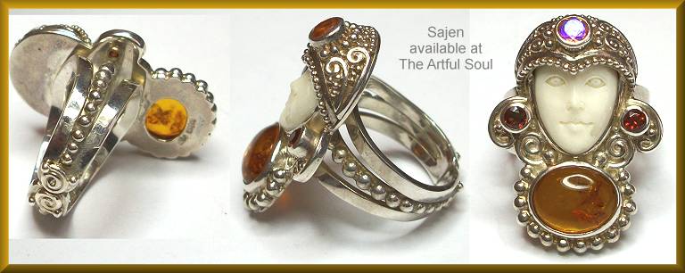 Sajen Goddess Amber Ring