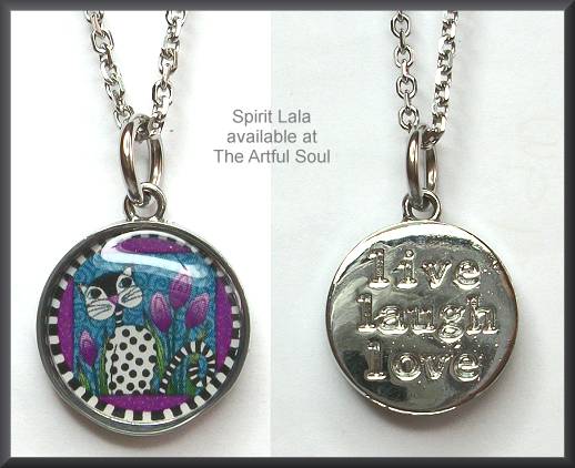 Spirit Lala B&W Cat Circle Necklace