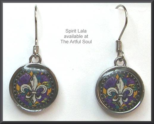 Spirit Lala Fleur De Lis Circle Earrings