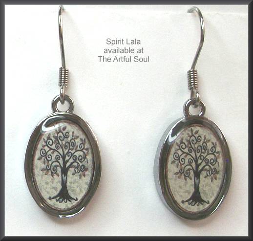 Spirit Lala Tree of Life Oval Earrings