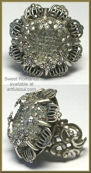 Sweet Romance Ollipop Crystal Flower Ring