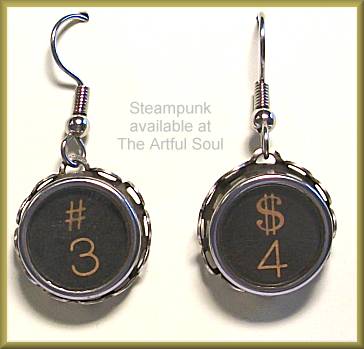 Steampunk Typewriter Keys Earrings