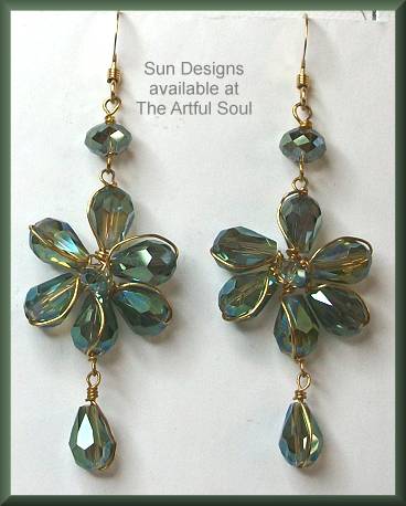 Sun Designs Lagoon Flower Earrings