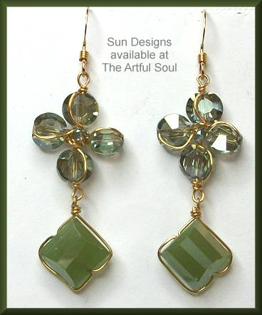 Sun Designs Herbal Green Earrings
