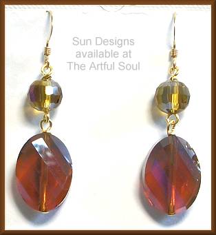 Sun Designs Crystal Earrings