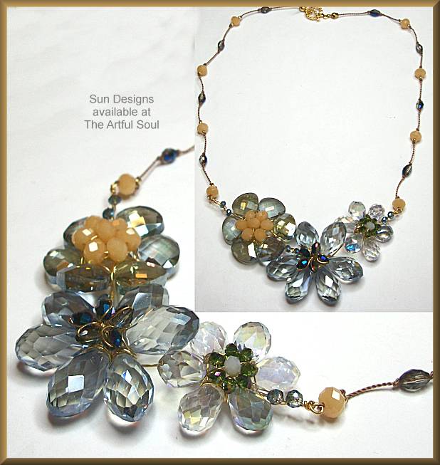 Sun Designs Gray and Tan Necklace