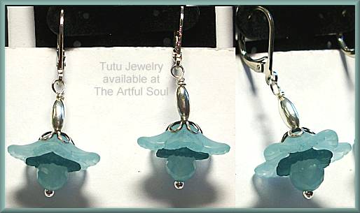 Tutu Flower Earrings Aqua/Teal