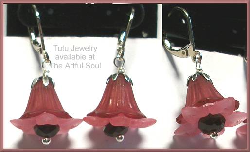 Tutu Flower Earrings Wine/Rose