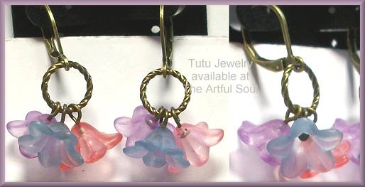 Tutu Flower Earrings Lilac/Blue/Pink