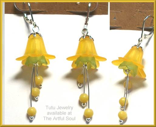 Tutu Flower Earrings Marigold/Lime