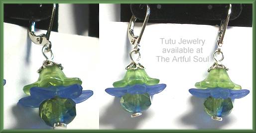 Tutu Flower Earrings Blue/Green