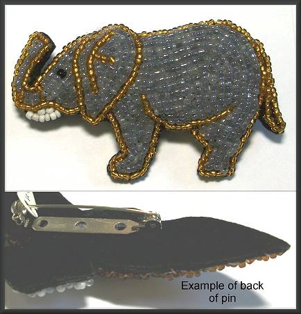 Beaded Elephant Pin
