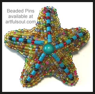 Beaded Starfish Pin
