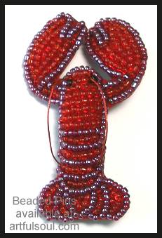 Beaded Lobster Pin
