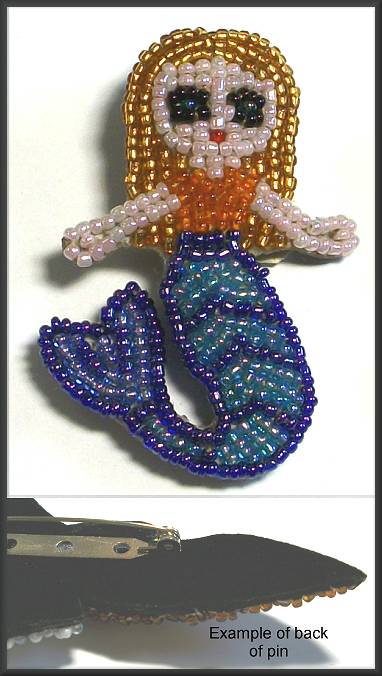 Beaded Mermaid Pin
