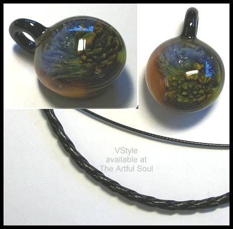 VStyle Glass Pendant, Periwinkle/Rootbeer Sealife