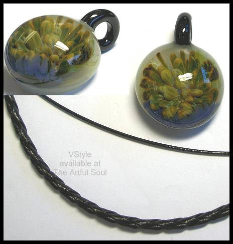 VStyle Glass Pendant, Mustard/Periwinkle Sea Flower