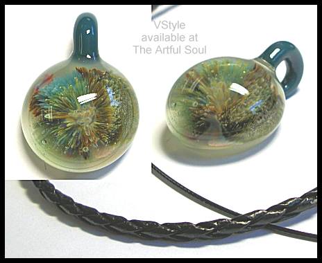 VStyle Glass Pendant, Teal/Brown Sealife