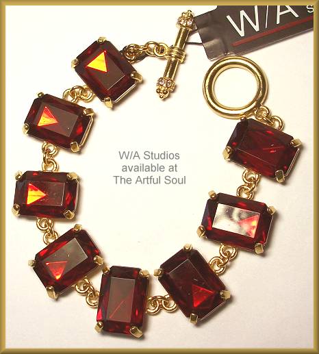 W/A Studios Red Crystal Bracelet