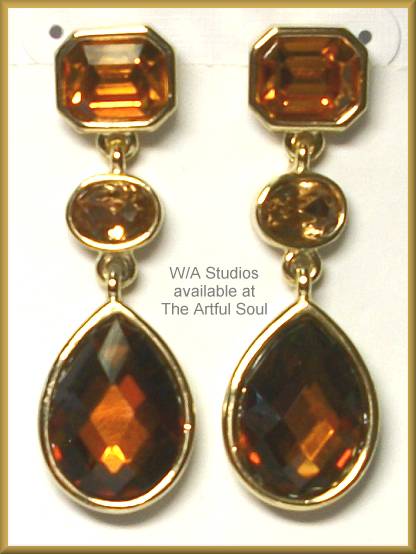 W/A Studios Topaz Yellow Crystal Earrings