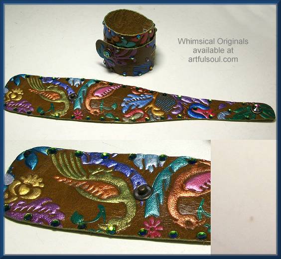 Whimsical Originals Multi Flower Wrap Cuff Bracelet