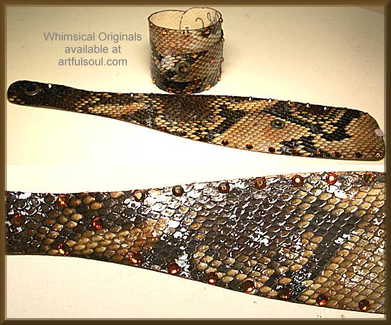 Whimsical Originals Metallic Python Wrap Cuff Bracelet