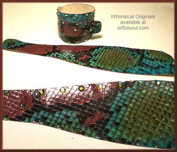 Whimsical Originals Turquoise Snake Wrap Cuff Bracelet
