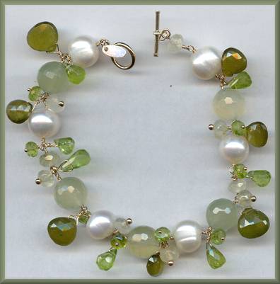 Zoe B Green Cluster 14kt Bracelet