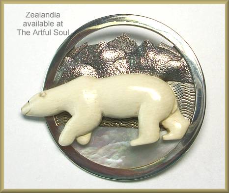 Zealandia Bear on Ice Cap Pin/Pendant