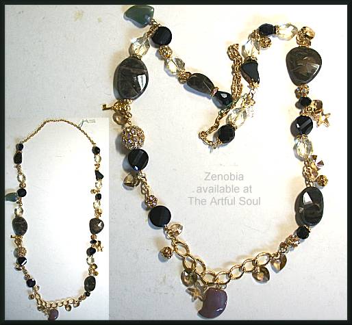 Zenobia Dazzling Black Long Necklace
