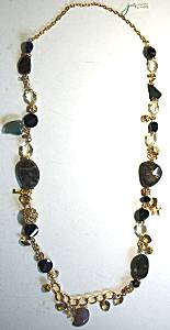 Zenobia Dazzling Black Long Necklace