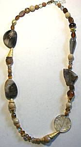 Zenobia Chunky Long Golden Necklace