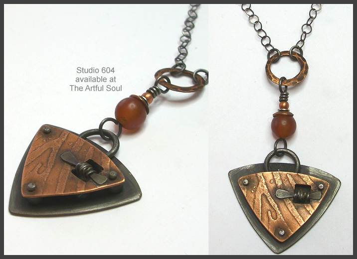 Studio 604 Triangle Tornado Copper Necklace