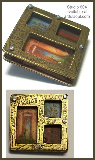 Studio 604 Brass Square Windows Pin/Pendant