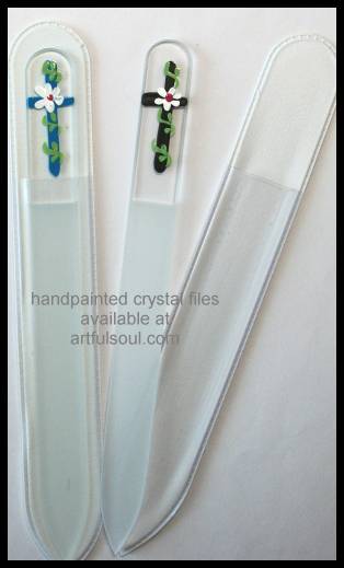 Crystal Nail File, Cross with Vine