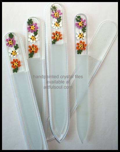 Crystal Nail File, Gerber Daisy Swag