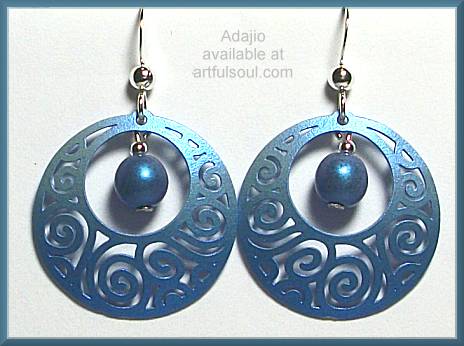 Adajio Cool Blue Filigree Earrings