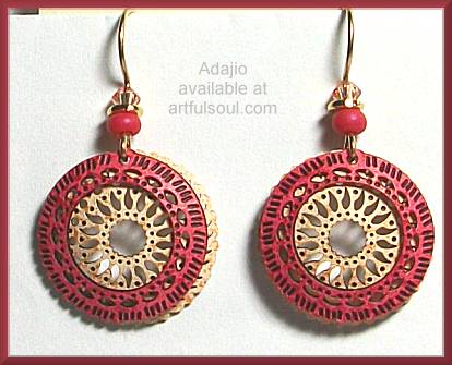 Adajio Rose and Peach Lace Earrings