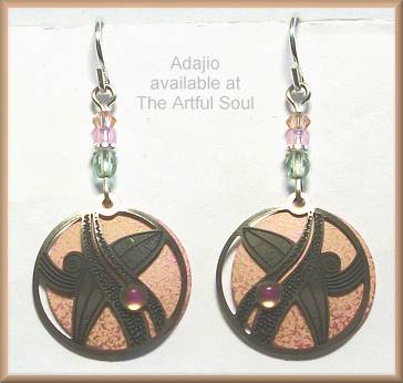 Adajio Eching Over Peach Earrings