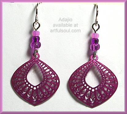 Adajio Magenta Moroccan Teardrop Earrings